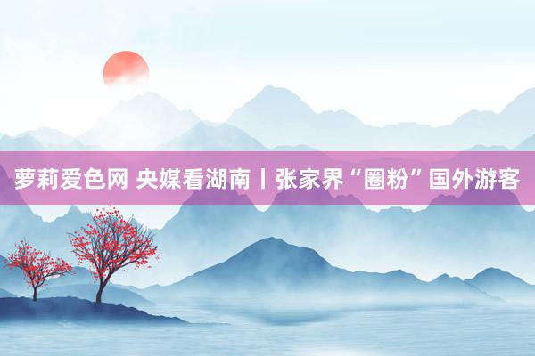 萝莉爱色网 央媒看湖南丨张家界“圈粉”国外游客