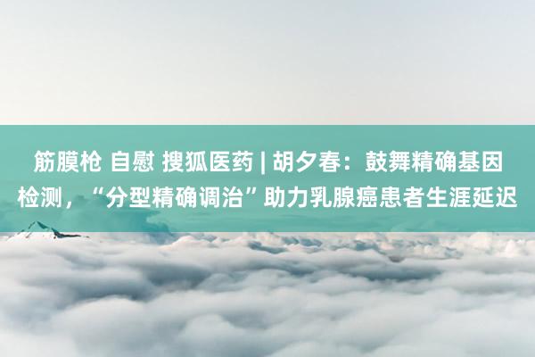 筋膜枪 自慰 搜狐医药 | 胡夕春：鼓舞精确基因检测，“分型精确调治”助力乳腺癌患者生涯延迟