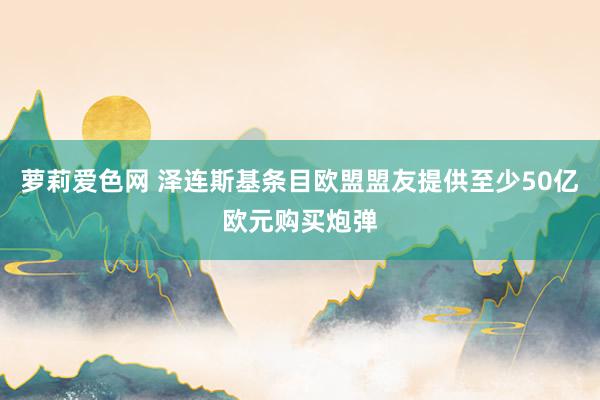 萝莉爱色网 泽连斯基条目欧盟盟友提供至少50亿欧元购买炮弹