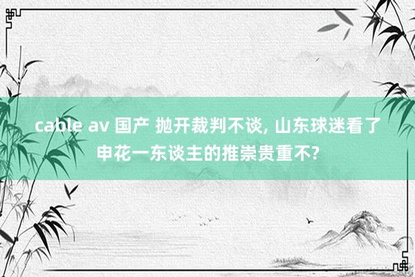 cable av 国产 抛开裁判不谈， 山东球迷看了申花一东谈主的推崇贵重不?